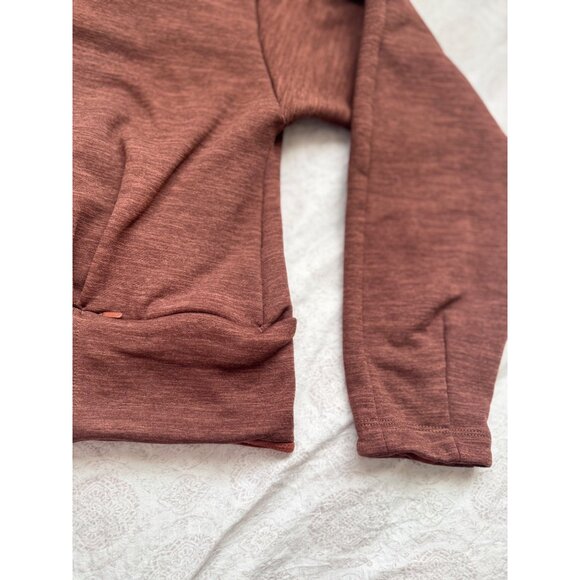 Athleta Womens Cozy Half-Zip Pullover Sweatshirt Size Small Brown Fleece - Picture 10 of 10
